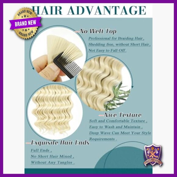 20 Inch Deep Wave Synthetic Braiding Hair 2 Bundles 200g Boho Curly Extensions main image 5